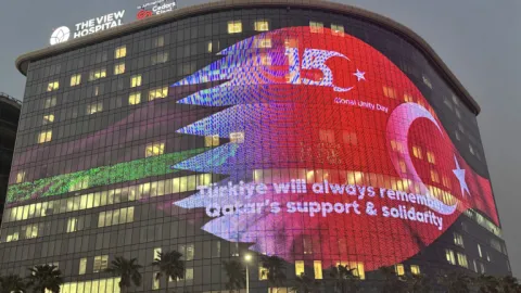 The View Hospital in Doha honors Turkiye's Democracy and National Unity Day with illuminated tribute