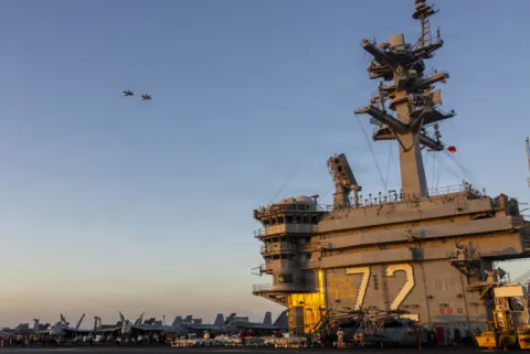 US warplanes take off from USS Abraham Lincoln for Operation Epic Fury