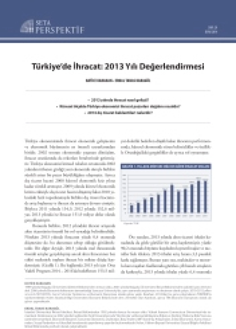 Türkiye'de İhracat 2013 Türkiye'de İhracat 2013