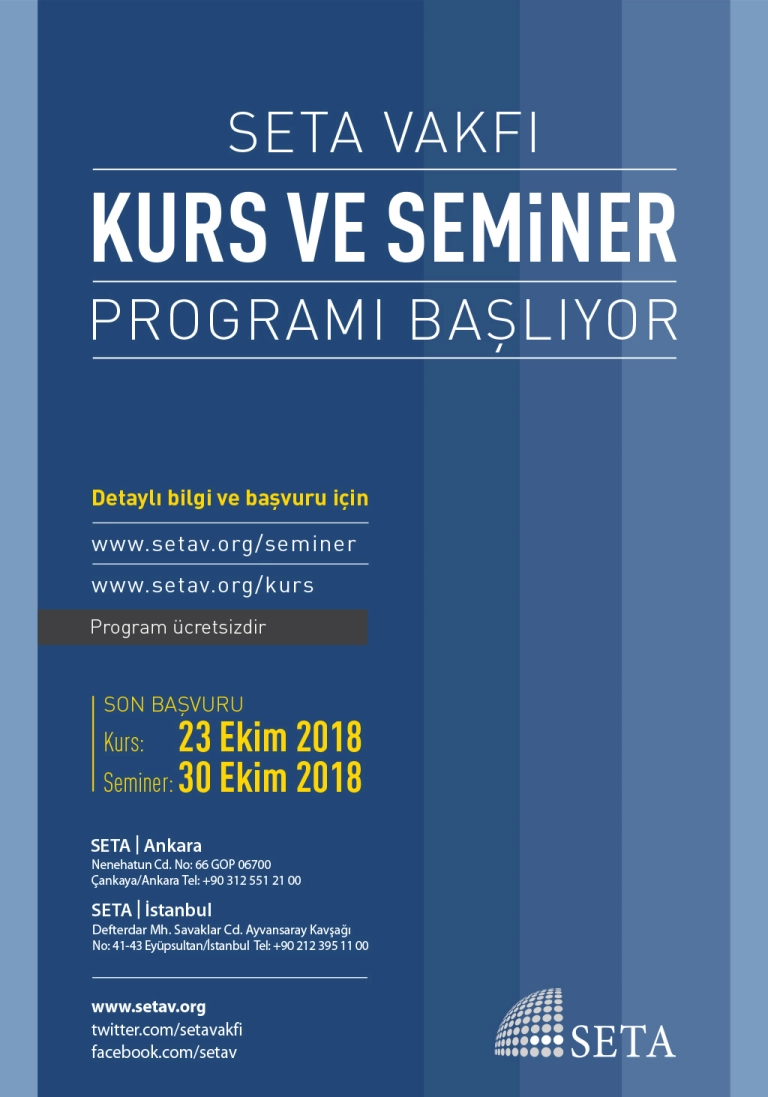 SETA Kurs ve Seminer Programı Başlıyor