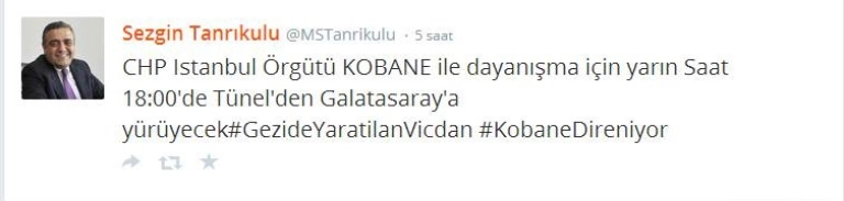 Görsel 3. CHP’nin Kobani Eylemlerine Destek Çağrısı
