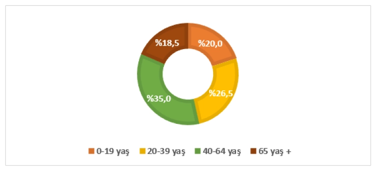 Grafik 1. İsviçre’de Nüfusun Yaş Dağılımı