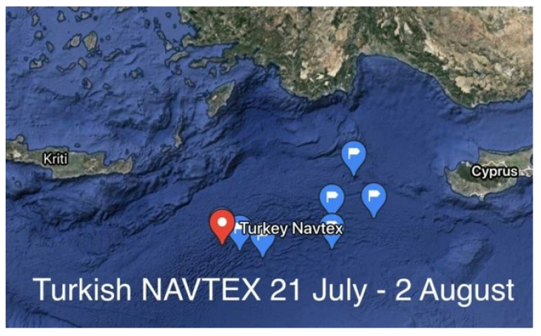 Harita 1. Türkiye’nin Navtex İlan Ettiği Bölge