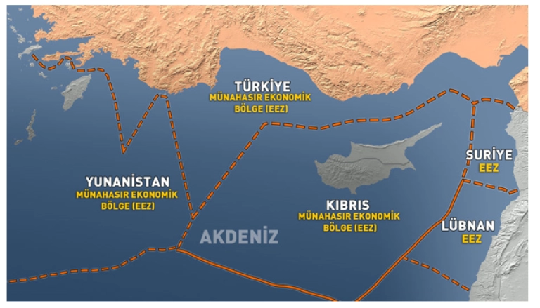 Harita 2. Yunanistan’ın Doğu Akdeniz’deki Münhasır Ekonomik Bölge İddiası (Seville Haritası)