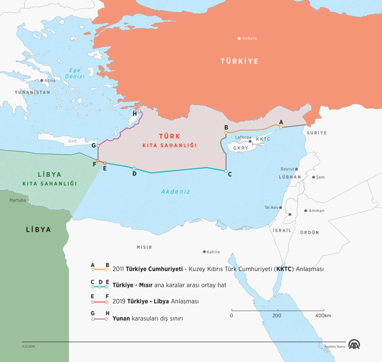 Türkiye ve Libya arasındaki anlaşma, kıta sahanlığı ve münhasır ekonomik bölgeyi de içine alıyor.