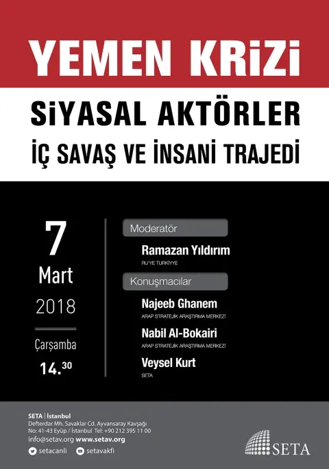 Panel | Yemen Krizi: Siyasal Aktörler, İç Savaş ve İnsani Trajedi