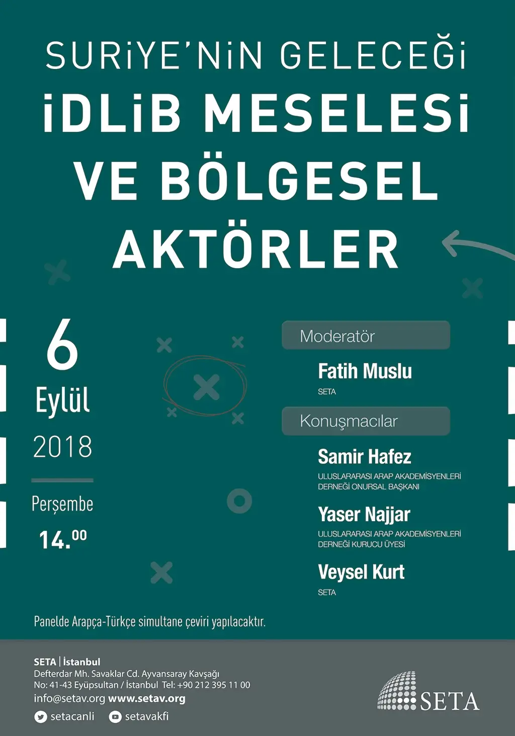 Panel: Suriye’nin Geleceği, İdlib Meselesi ve Bölgesel Aktörler
