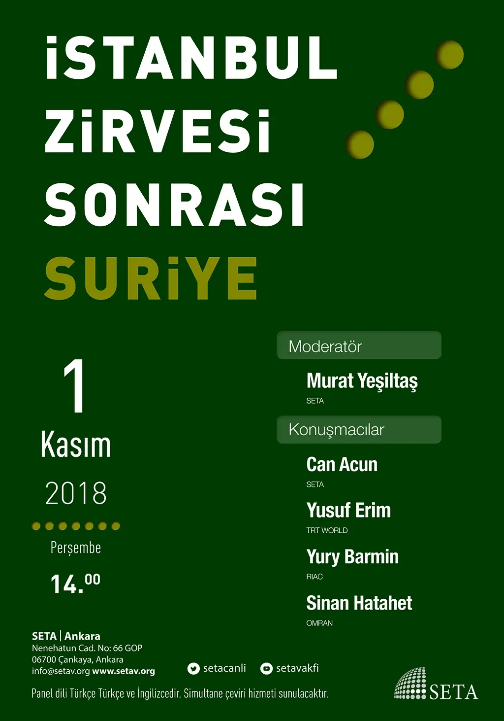 Panel: İstanbul Zirvesi Sonrası Suriye