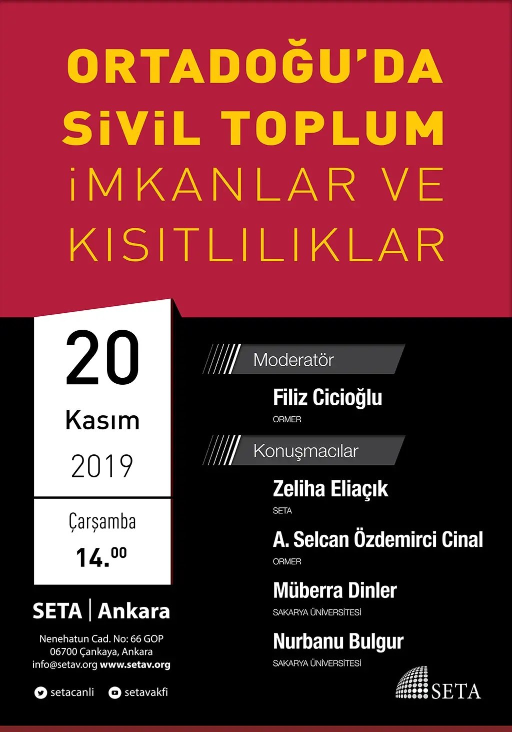 Panel: Ortadoğu’da Sivil Toplum | İmkanlar ve Kısıtlılıklar