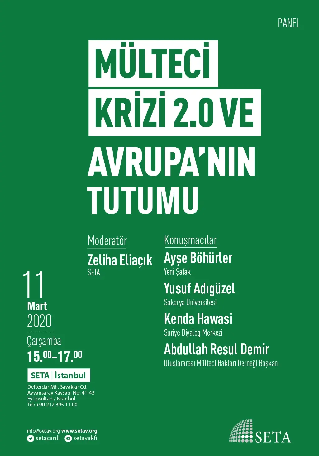 Panel: Mülteci Krizi 2.0 ve Avrupa’nın Tutumu