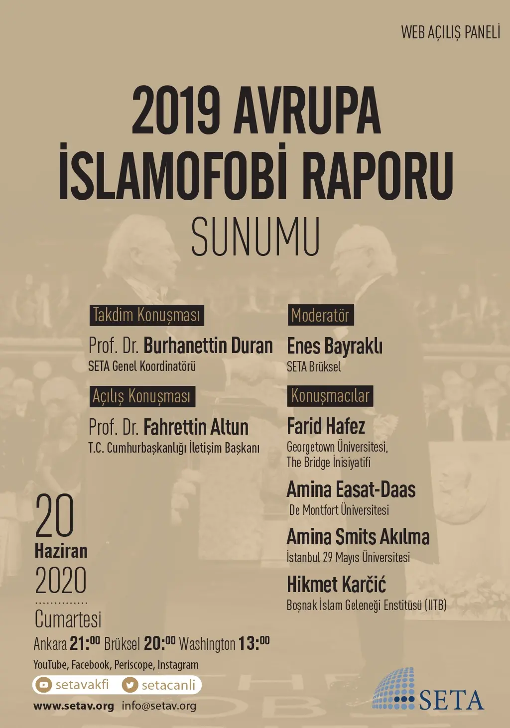Web Açılış Paneli: 2019 Avrupa İslamofobi Raporu Sunumu