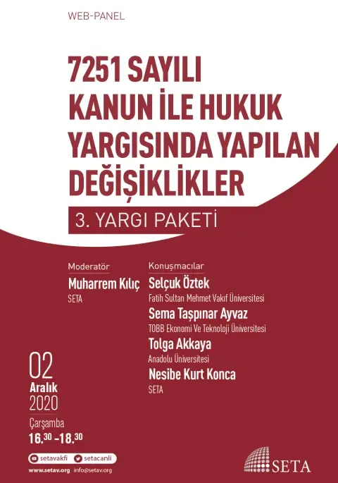 Web Panel: 7251 Sayılı Kanun ile Hukuk Yargısında Yapılan Değişiklikler | 3. Yargı Paketi
