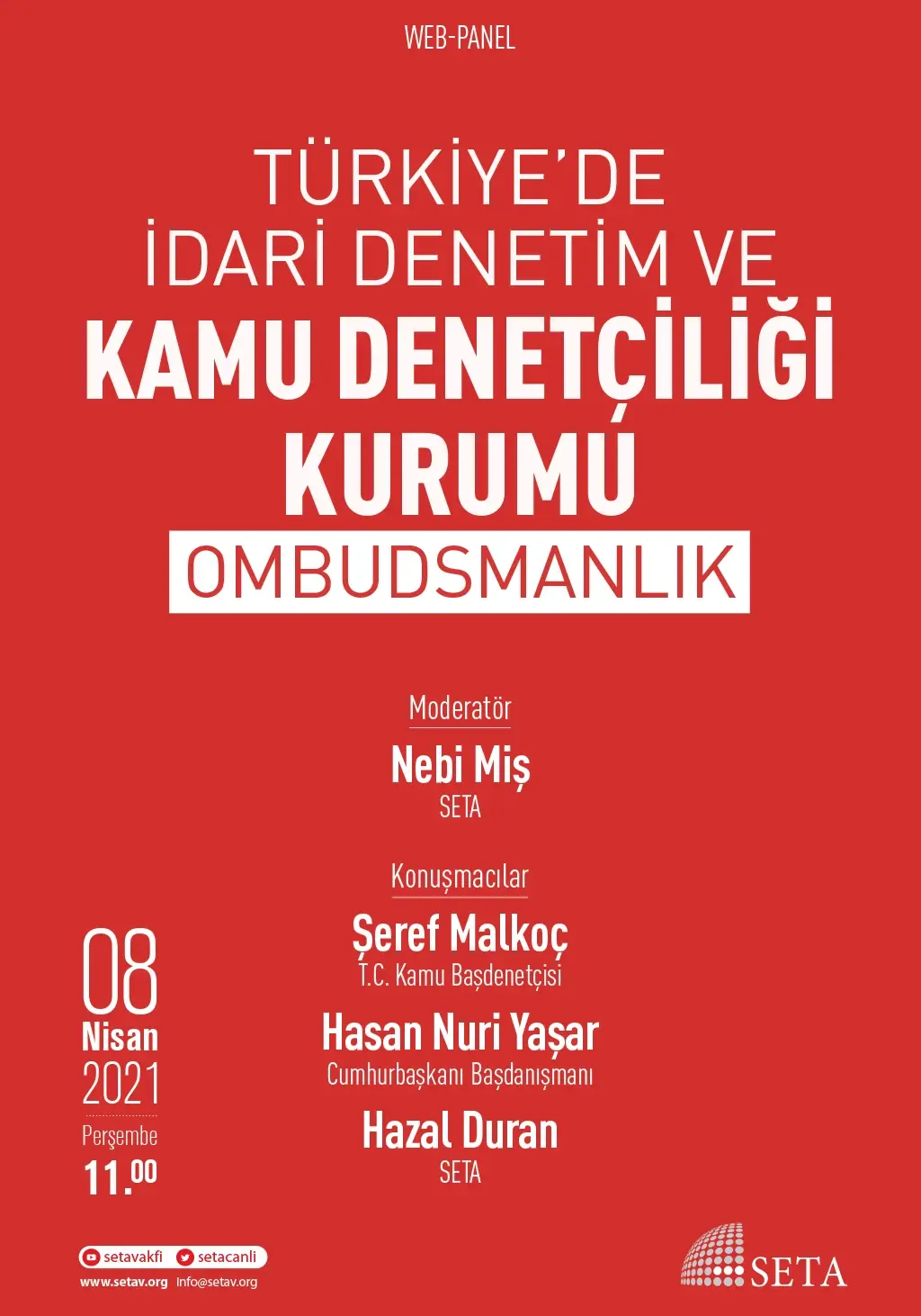 Web Panel: Türkiye’de İdari Denetim ve Kamu Denetçiliği Kurumu  | Ombudsmanlık