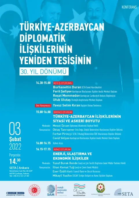 Konferans: Türkiye-Azerbaycan Diplomatik İlişkilerinin Yeniden Tesisinin 30. Yıl Dönümü
