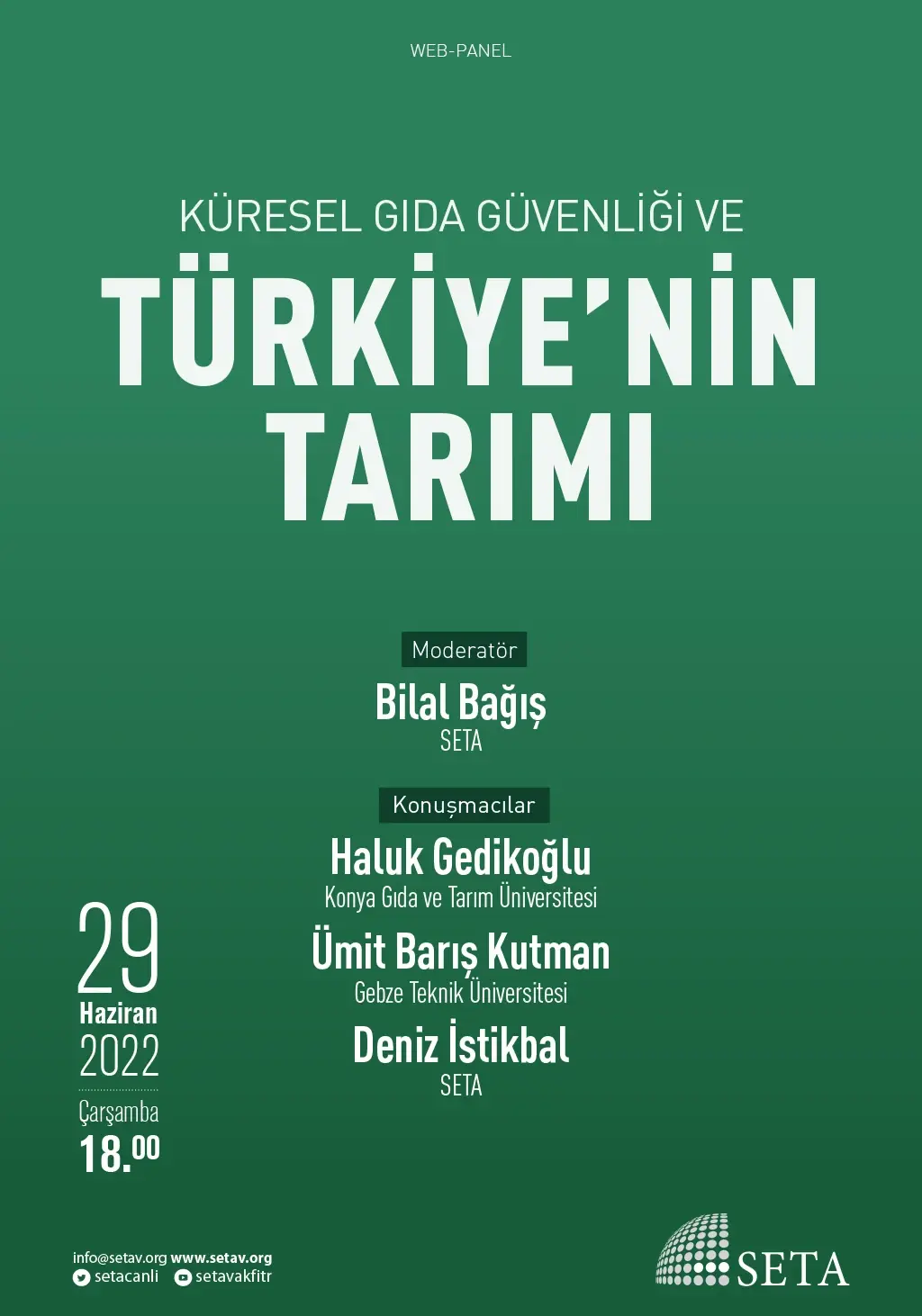 Web Panel: Küresel Gıda Güvenliği ve Türkiye’nin Tarımı
