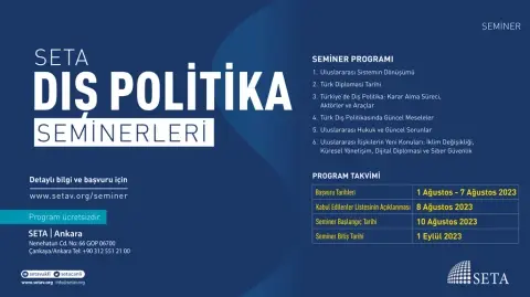SETA 2023 Dış Politika Seminer Programı Başlıyor!