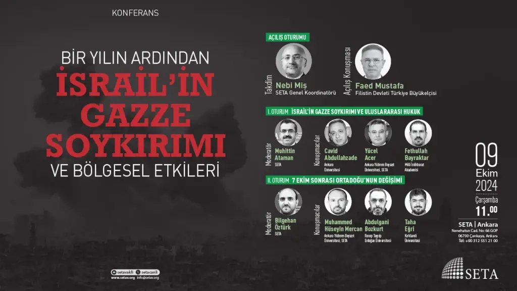 Konferans: Bir Yılın Ardından İsrail’in Gazze Soykırımı ve Bölgesel Etkileri